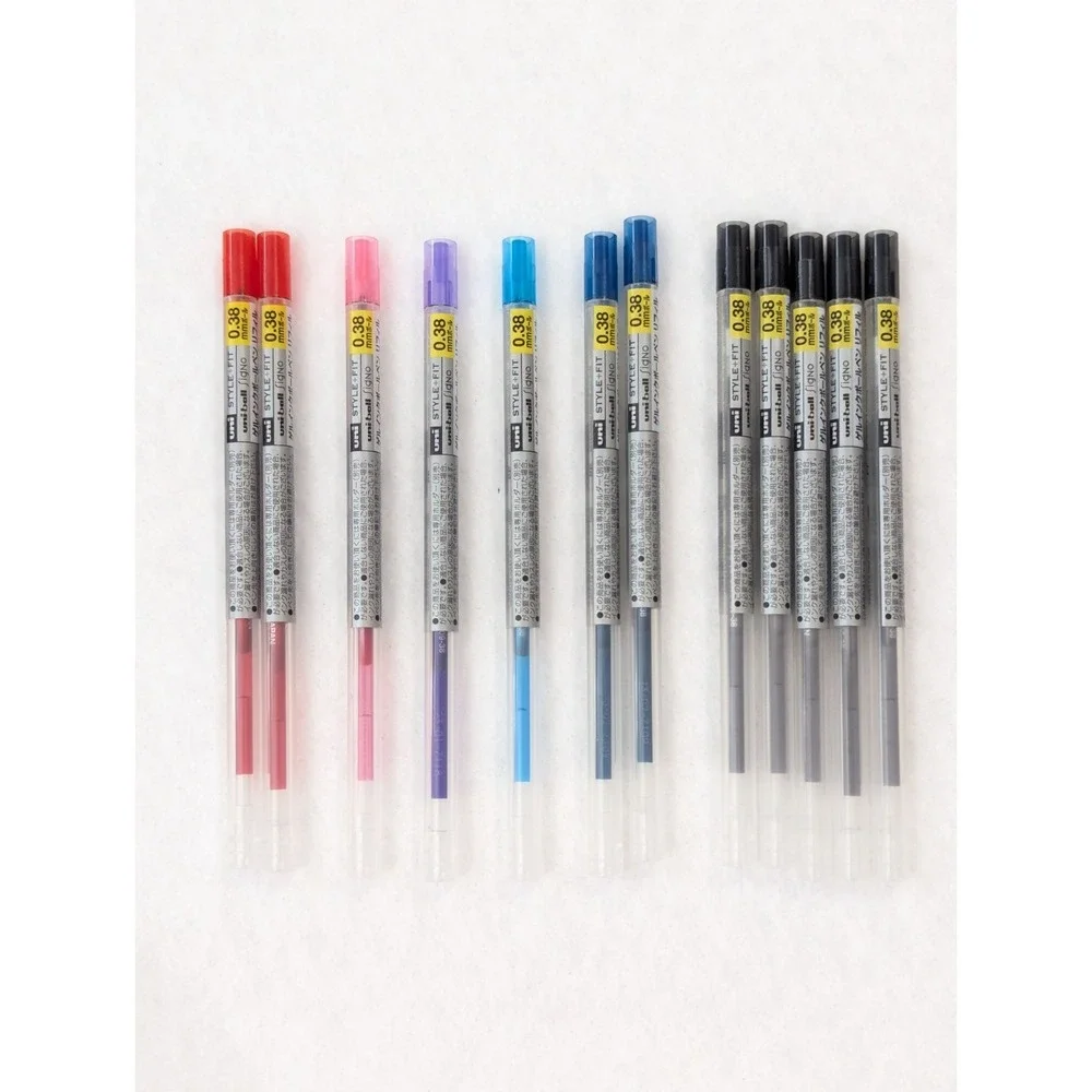 Uni Style Fit 0.38 mm Ballpoint Pen Ink Refill Variety (Lot of 12) UMR-109-38
